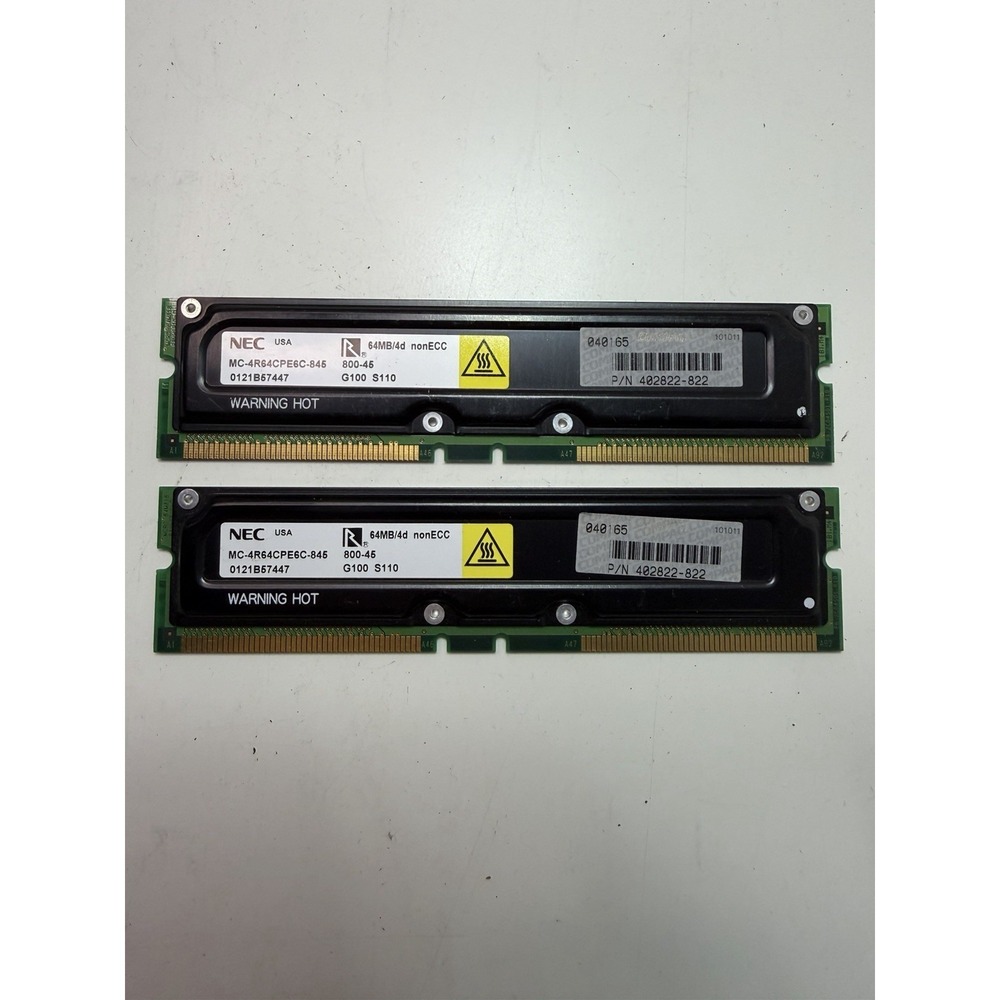 Lot of‎ 2 NEC MC-4R64CPE6C-846 Server Memory Modules – Vintage – Untested